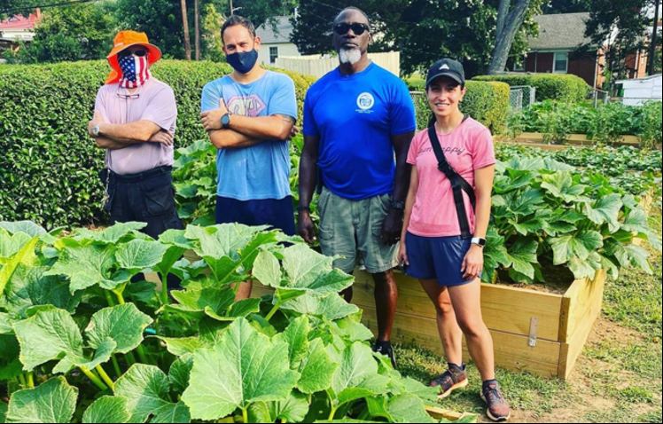 Thriving community garden crops