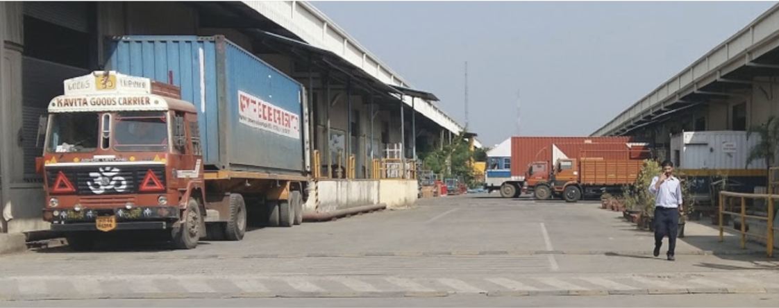 Docking bays at the logistics facility